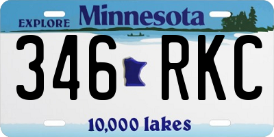 MN license plate 346RKC
