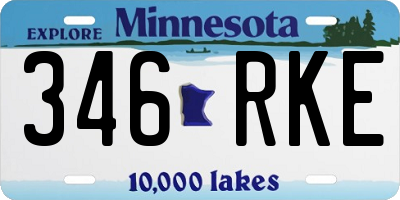 MN license plate 346RKE