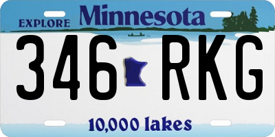 MN license plate 346RKG