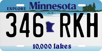 MN license plate 346RKH
