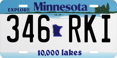 MN license plate 346RKI