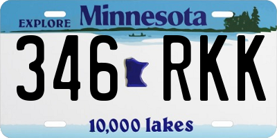 MN license plate 346RKK