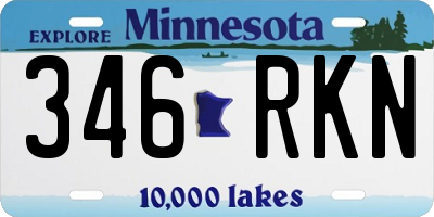 MN license plate 346RKN