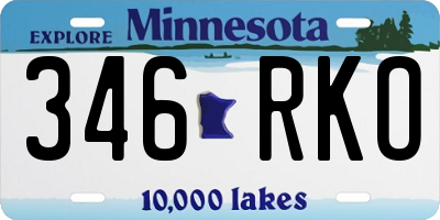 MN license plate 346RKO