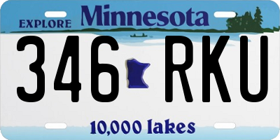 MN license plate 346RKU