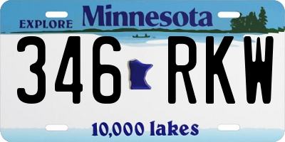 MN license plate 346RKW
