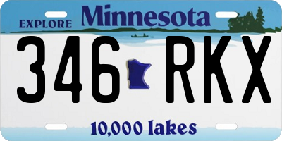 MN license plate 346RKX
