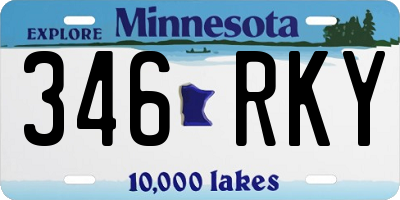 MN license plate 346RKY