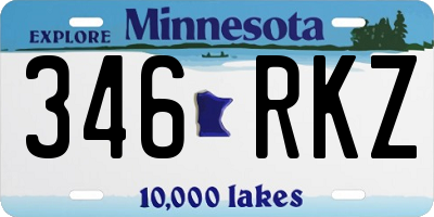 MN license plate 346RKZ