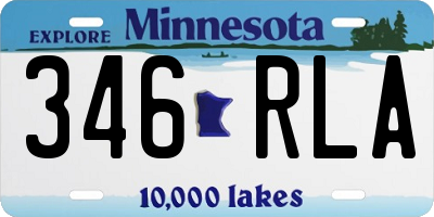 MN license plate 346RLA