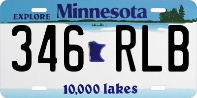 MN license plate 346RLB