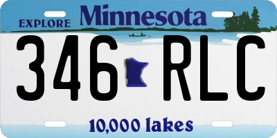 MN license plate 346RLC