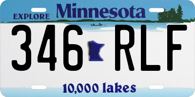 MN license plate 346RLF