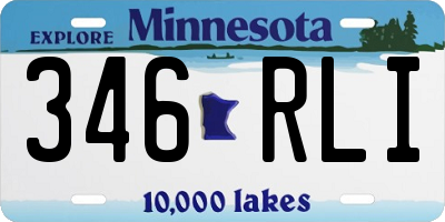 MN license plate 346RLI