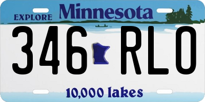 MN license plate 346RLO