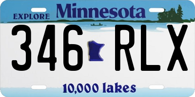 MN license plate 346RLX