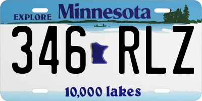 MN license plate 346RLZ