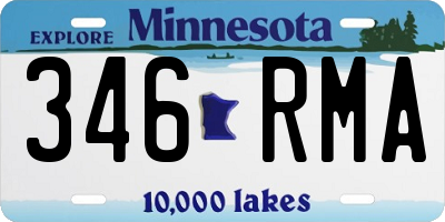 MN license plate 346RMA