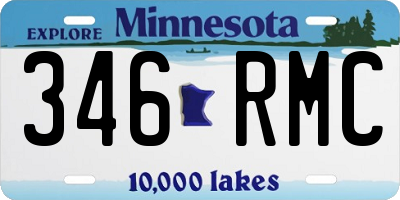 MN license plate 346RMC