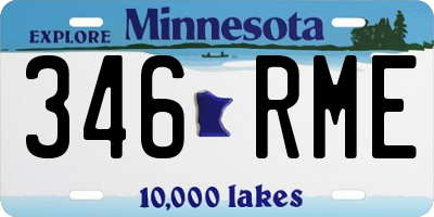 MN license plate 346RME