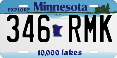 MN license plate 346RMK