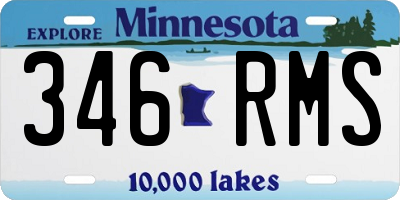 MN license plate 346RMS