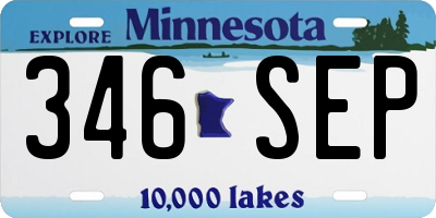 MN license plate 346SEP