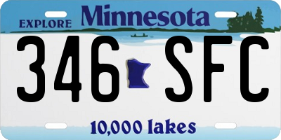 MN license plate 346SFC