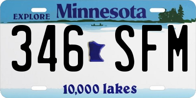 MN license plate 346SFM