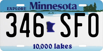 MN license plate 346SFO