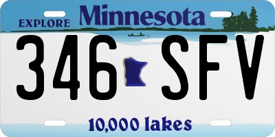 MN license plate 346SFV