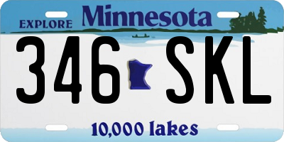 MN license plate 346SKL