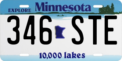 MN license plate 346STE