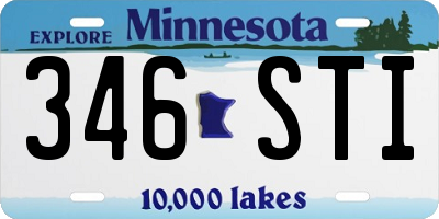 MN license plate 346STI