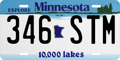 MN license plate 346STM