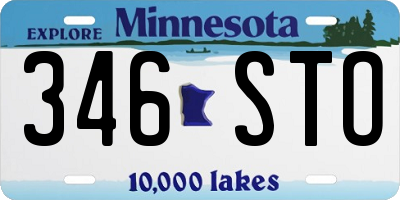 MN license plate 346STO