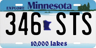 MN license plate 346STS