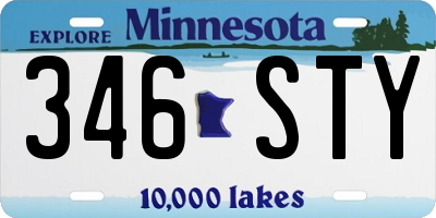 MN license plate 346STY