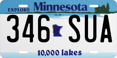 MN license plate 346SUA