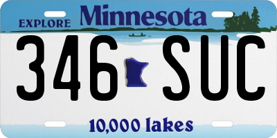 MN license plate 346SUC