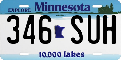 MN license plate 346SUH