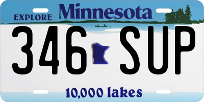 MN license plate 346SUP