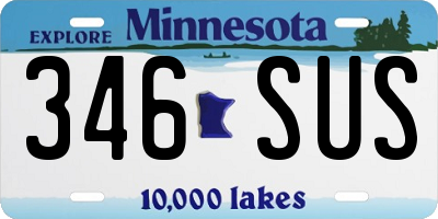 MN license plate 346SUS