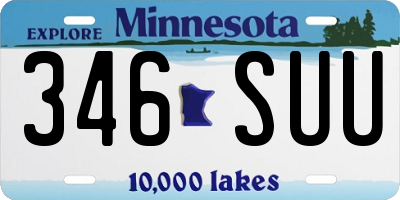 MN license plate 346SUU