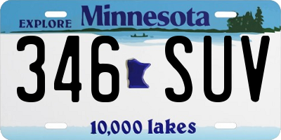 MN license plate 346SUV