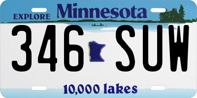 MN license plate 346SUW