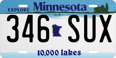MN license plate 346SUX