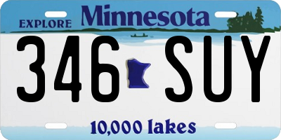 MN license plate 346SUY