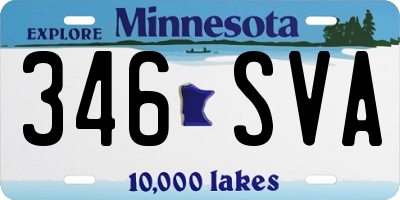 MN license plate 346SVA