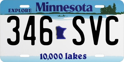 MN license plate 346SVC
